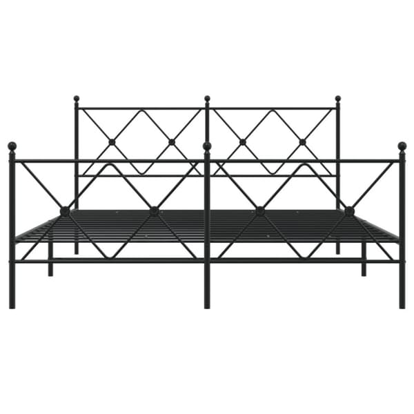 vidaXL Metallinen sängynrunko päädyillä musta 150x200 cm