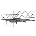 Pikkukuva 5 / 8: vidaXL Metallinen sängynrunko päädyillä musta 150x200 cm