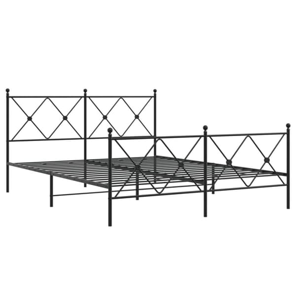 vidaXL Metallinen sängynrunko päädyillä musta 150x200 cm