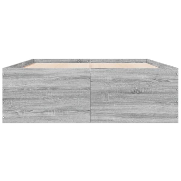 vidaXL Sängynrunko harmaa Sonoma 120x190 cm tekninen puu