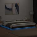 Miniatyrbillede 4 af 11: vidaXL sengeramme med LED-lys 200x200 cm konstrueret træ brunt eg