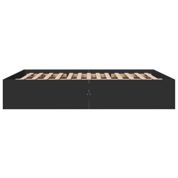 vidaXL sengestel 150x200 cm konstrueret træ sort