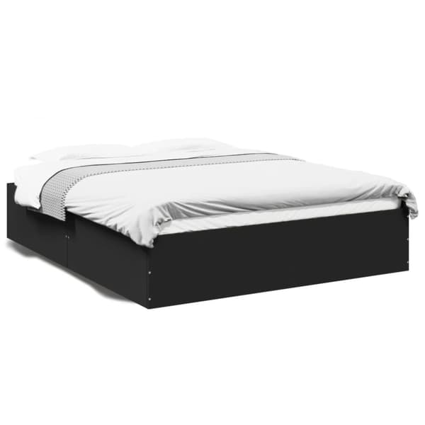 vidaXL sengestel 150x200 cm konstrueret træ sort