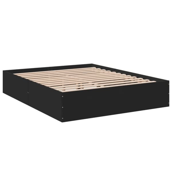vidaXL Sängynrunko musta 150x200 cm tekninen puu