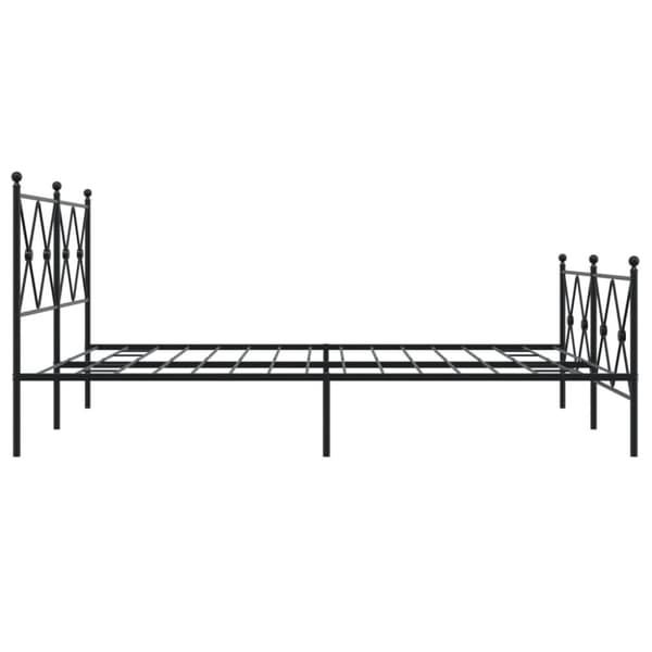 vidaXL Sengeramme i metall med hode- og fotgavl svart 150x200 cm