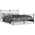 Miniatyrbilde 8 av 8: vidaXL Sengeramme i metall med hode- og fotgavl svart 150x200 cm