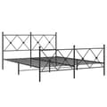 Miniatyrbilde 1 av 8: vidaXL Sengeramme i metall med hode- og fotgavl svart 150x200 cm