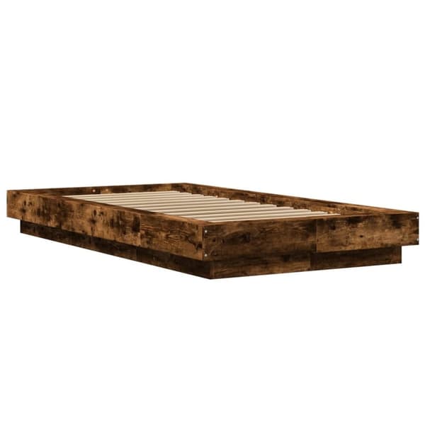 vidaXL Sengeramme røkt eik 90x200 cm konstruert tre