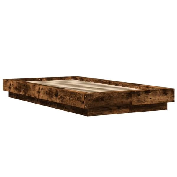 vidaXL Sengeramme røkt eik 75x190 cm konstruert tre