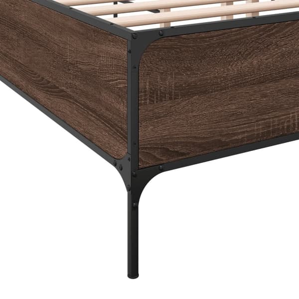 vidaXL Sengeramme brun eik 120x190 cm konstruert tre og metall