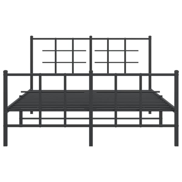 vidaXL Sengeramme i metall med hode- og fotgavl svart 140x200 cm