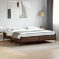 Miniatyrbilde 2 av 9: vidaXL Sengeramme brun eik 180x200 cm konstruert tre og metall