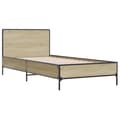 Miniatyrbilde 1 av 9: vidaXL Sengeramme sonoma eik 90x200 cm konstruert tre og metall