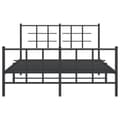 Miniatyrbillede 4 af 10: vidaXL sengeramme med sengegavl og fodgærde 140x200 cm metal sort