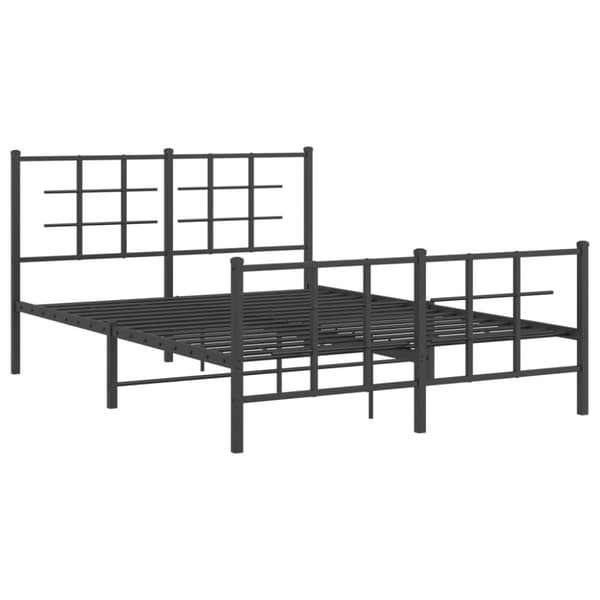 vidaXL sengeramme med sengegavl og fodgærde 140x200 cm metal sort
