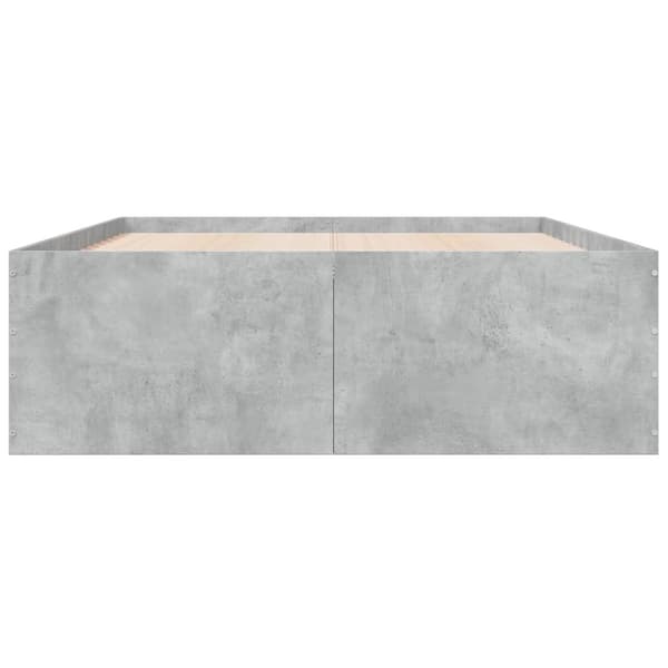 vidaXL Sengeramme betonggrå 120x190 cm konstruert tre