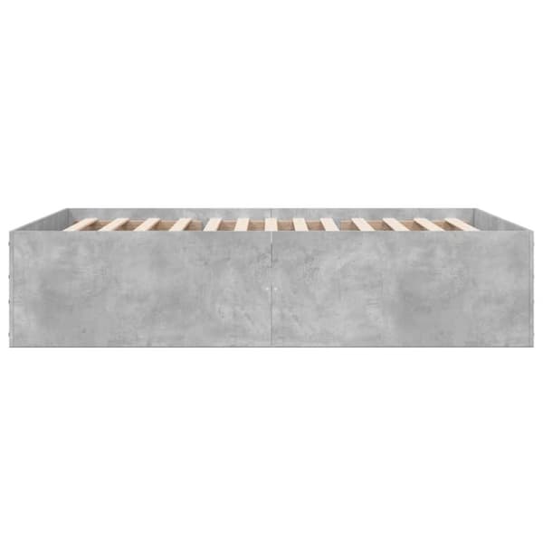 vidaXL Sengeramme betonggrå 120x190 cm konstruert tre
