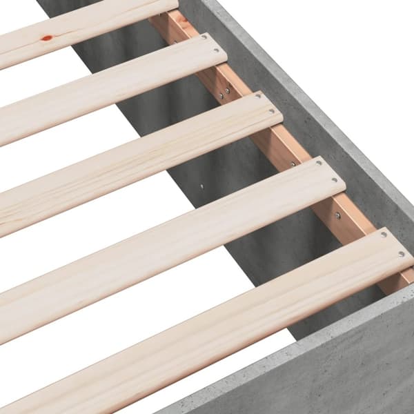 vidaXL Sengeramme betonggrå 120x190 cm konstruert tre
