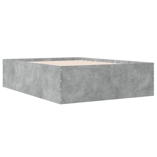 vidaXL Sengeramme betonggrå 120x190 cm konstruert tre