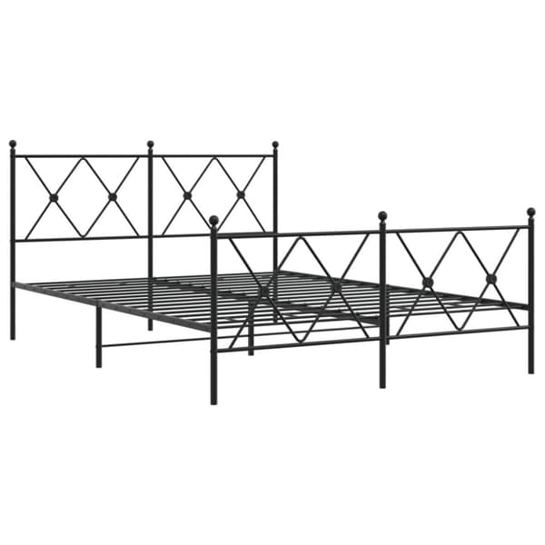 vidaXL Metallinen sängynrunko päädyillä musta 140x190 cm