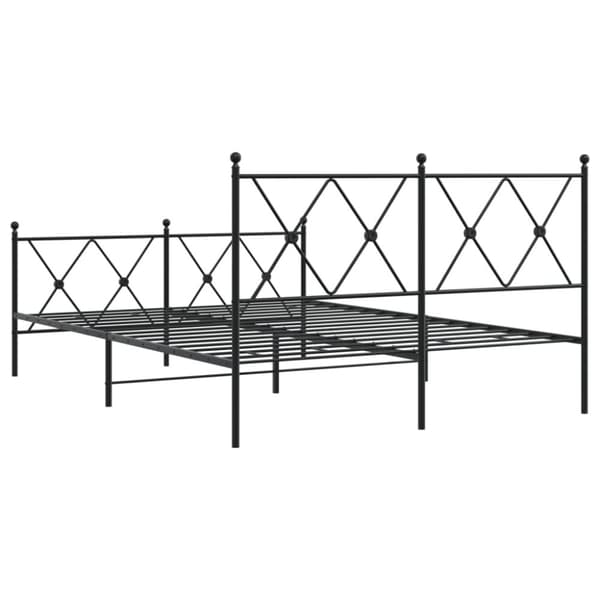 vidaXL Metallinen sängynrunko päädyillä musta 140x190 cm