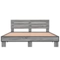 Miniatyrbillede 3 af 9: vidaXL sengestel 160x200 cm konstrueret træ og metal grå sonoma-eg