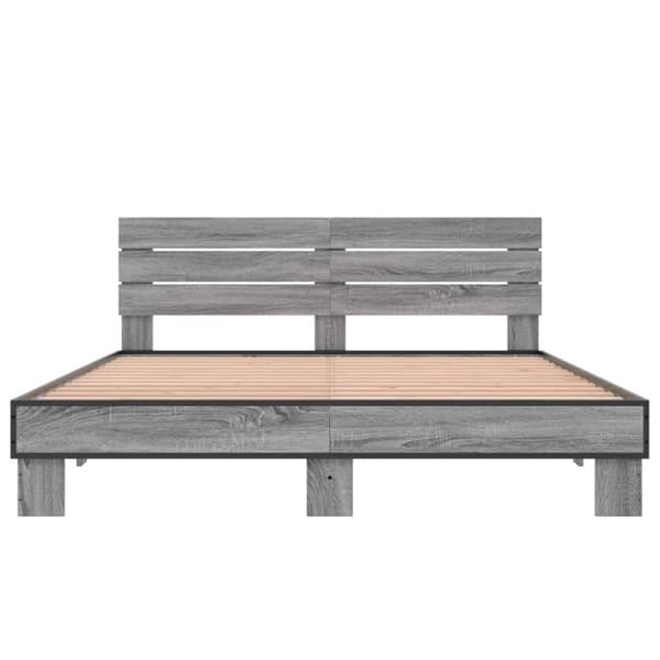 vidaXL Sengeramme sonoma eik 160x200 cm konstruert tre og metall