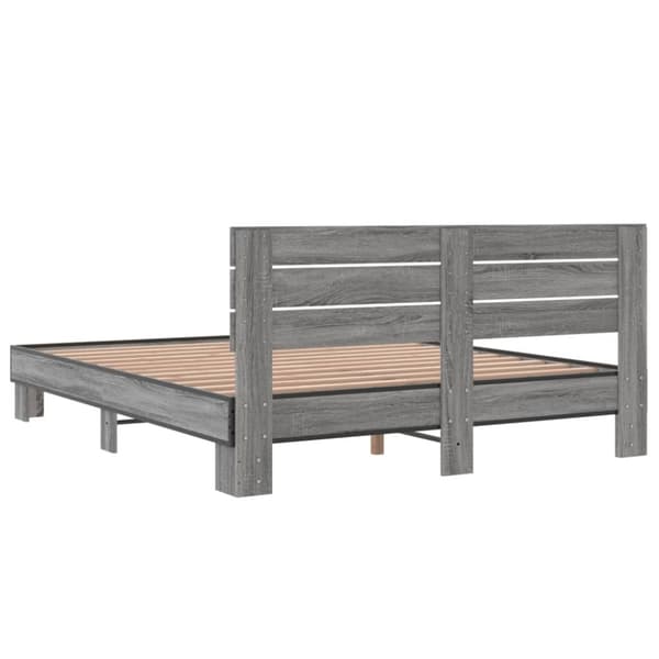 vidaXL Sengeramme sonoma eik 160x200 cm konstruert tre og metall
