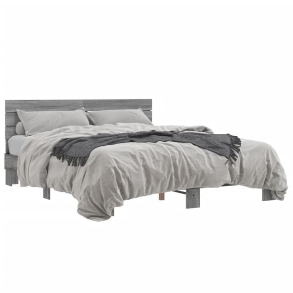 vidaXL Sengeramme sonoma eik 160x200 cm konstruert tre og metall