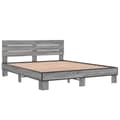 Miniatyrbilde 1 av 9: vidaXL Sengeramme sonoma eik 160x200 cm konstruert tre og metall
