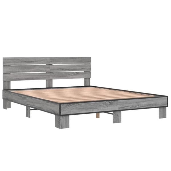 vidaXL Sengeramme sonoma eik 160x200 cm konstruert tre og metall