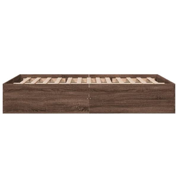 vidaXL Sengeramme brun eik 120x190 cm konstruert tre