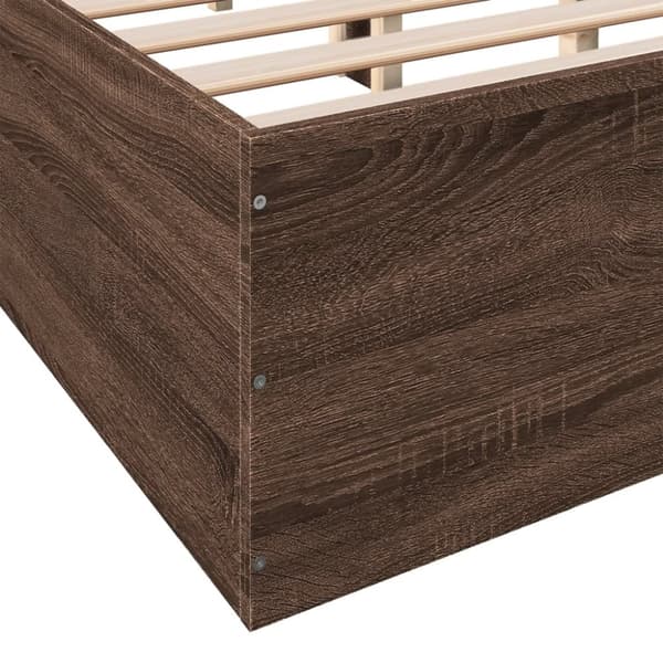 vidaXL Sengeramme brun eik 120x190 cm konstruert tre