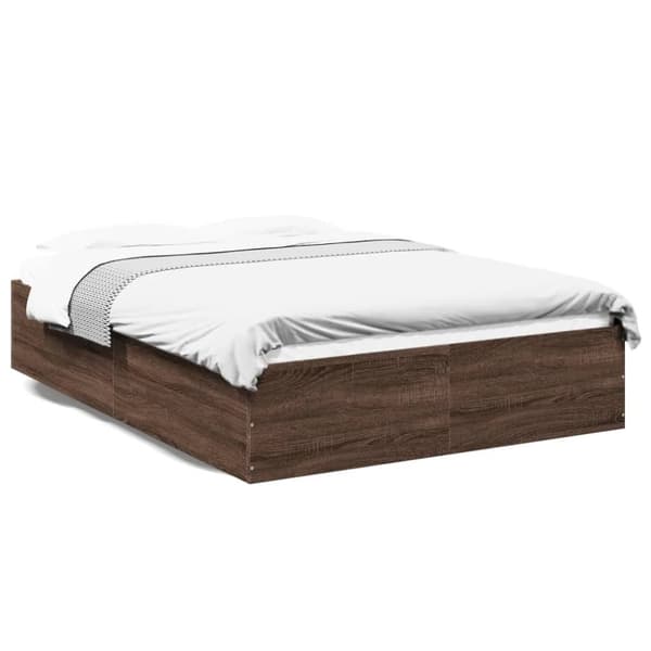 vidaXL Sengeramme brun eik 120x190 cm konstruert tre