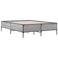Miniatyrbillede 5 af 9: vidaXL sengestel 160x200 cm konstrueret træ og metal grå sonoma-eg