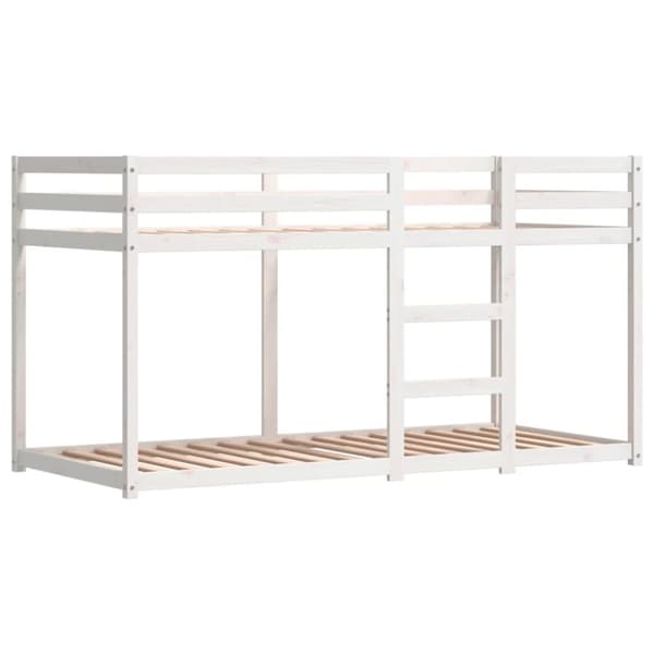 vidaXL Parvisänky verhoilla mustavalkoinen 75x190 cm täysi mänty