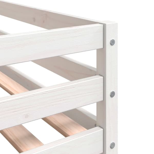 vidaXL Parvisänky verhoilla mustavalkoinen 75x190 cm täysi mänty