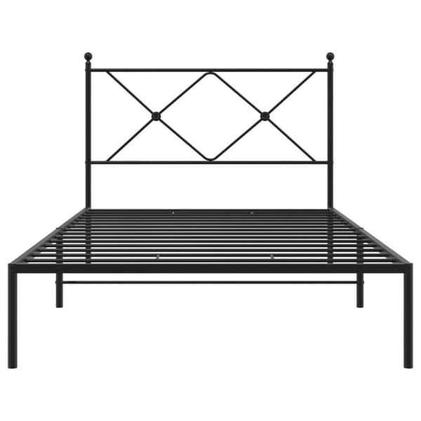 vidaXL Sengeramme i metall med hodegavl svart 107x203 cm