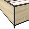 Miniatyrbilde 6 av 9: vidaXL Sengeramme sonoma eik 120x200 cm konstruert tre og metall