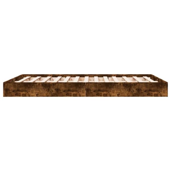vidaXL Sengeramme uten madrass røkt eik 120x190 cm konstruert tre
