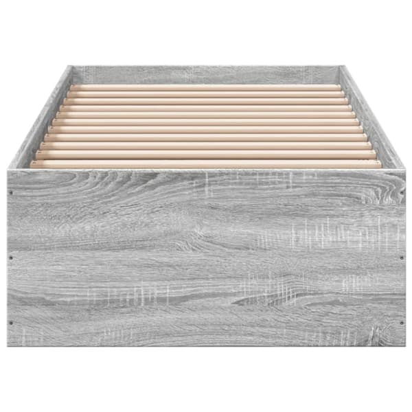 vidaXL Sängynrunko harmaa Sonoma 90x190 cm tekninen puu