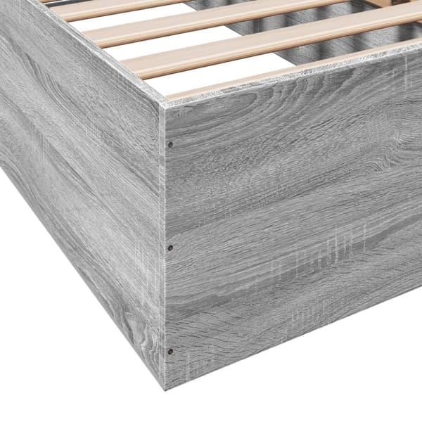 vidaXL Sängynrunko harmaa Sonoma 90x190 cm tekninen puu