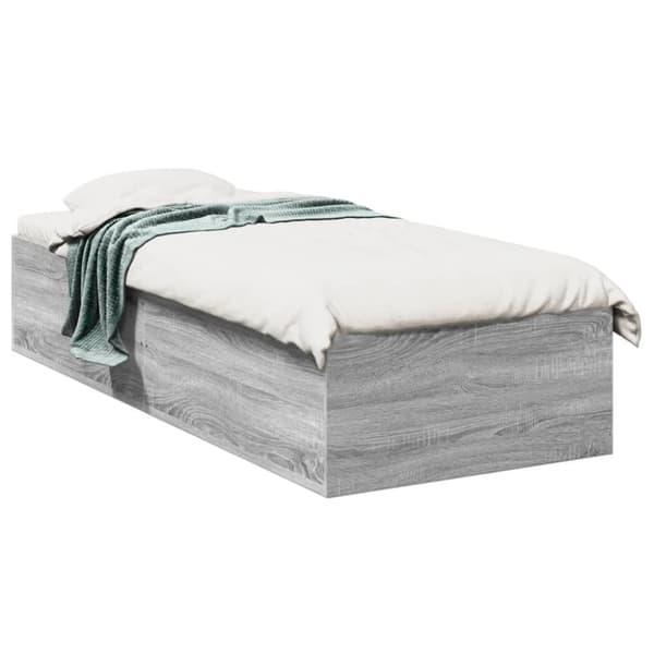 vidaXL Sängynrunko harmaa Sonoma 90x190 cm tekninen puu