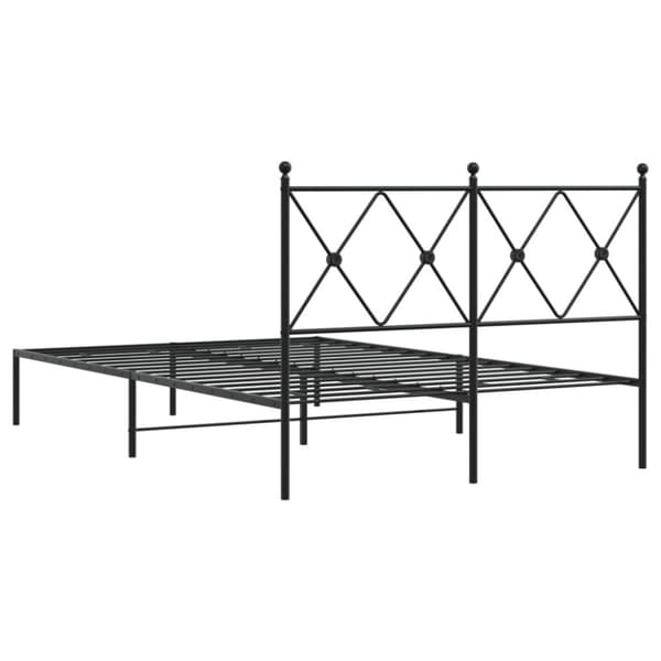 vidaXL Metallinen sängynrunko päädyllä musta 120x200 cm