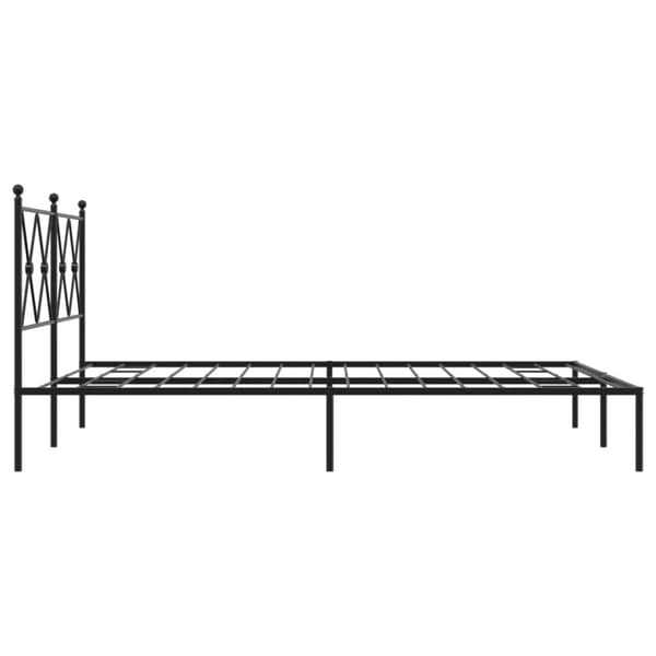 vidaXL sengeramme med sengegavl 140x190 cm metal sort