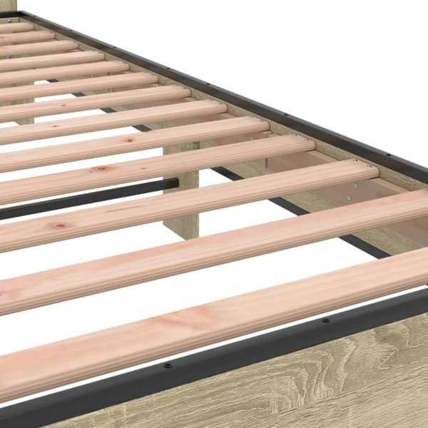 vidaXL sengestel 140x200 cm konstrueret træ og metal sonoma-eg