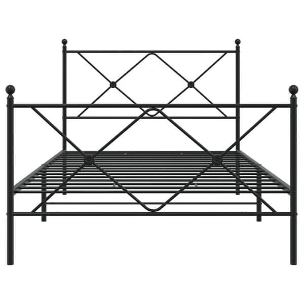 vidaXL Metallinen sängynrunko päädyillä musta 107x203 cm