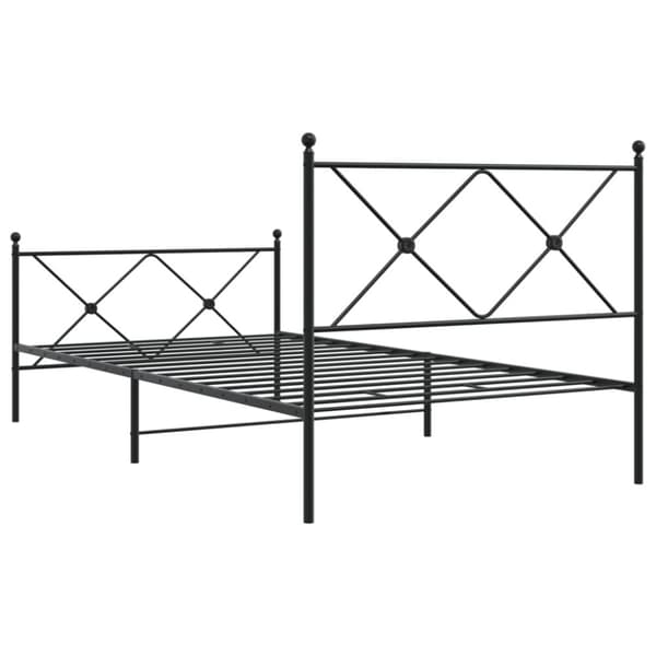 vidaXL Metallinen sängynrunko päädyillä musta 107x203 cm