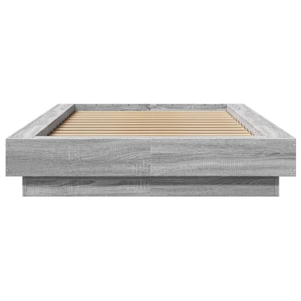 vidaXL sengeramme 90x200 cm konstrueret træ grå sonoma-eg