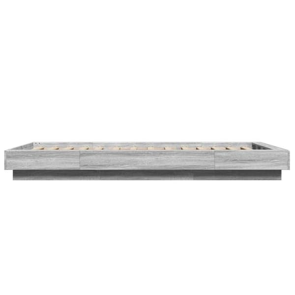 vidaXL sengeramme 90x200 cm konstrueret træ grå sonoma-eg